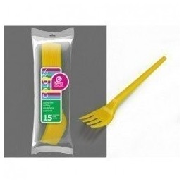TENEDOR GRANDE AMARILLO (15 UD)