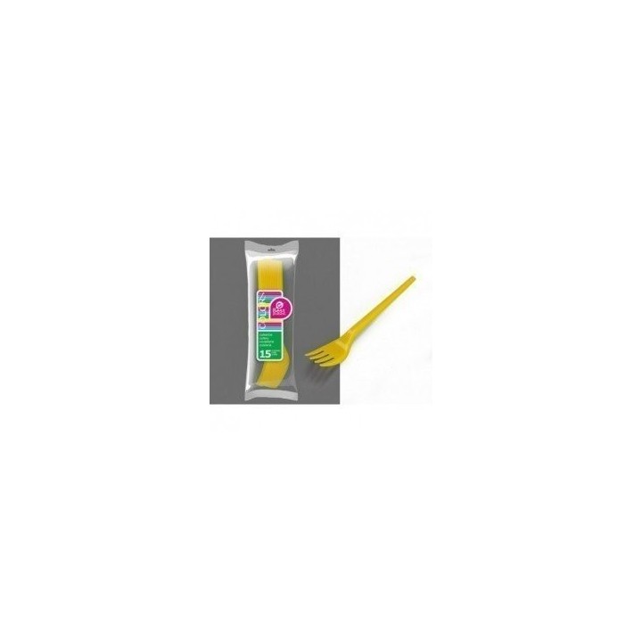 TENEDOR GRANDE AMARILLO (15 UD)