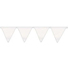 Banderín Triangulo Plástico Color  Blanco (5Mts)