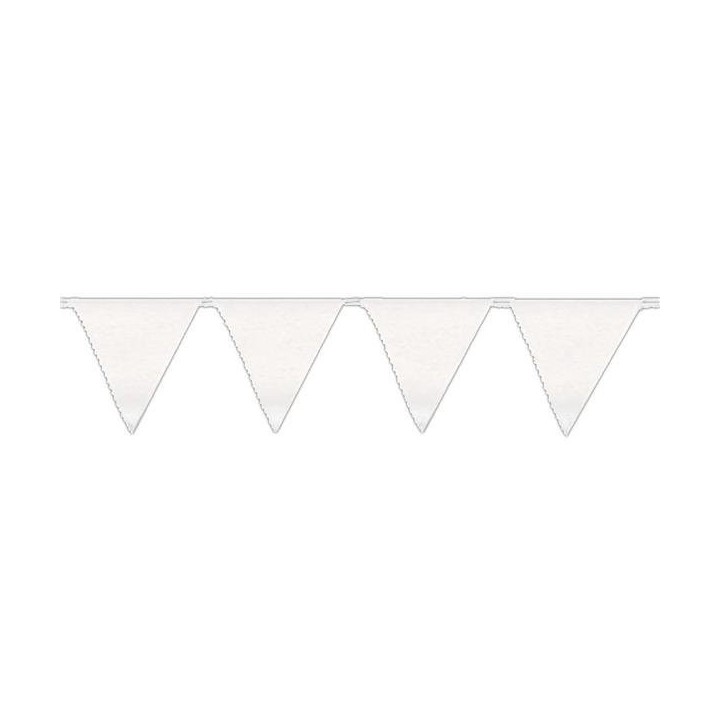 Banderín Triangulo Plástico Color  Blanco (5Mts)
