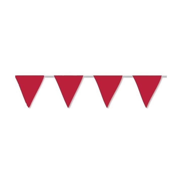 Banderín Triangulo Plástico Color  Rojo (5Mts)