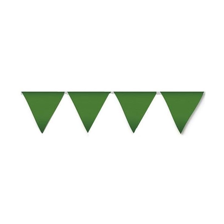 Banderín Triangulo Plástico Color  Verde (5Mts)