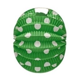 Farolillo de papel color Verde Lunar Blanco, de 22 cm.