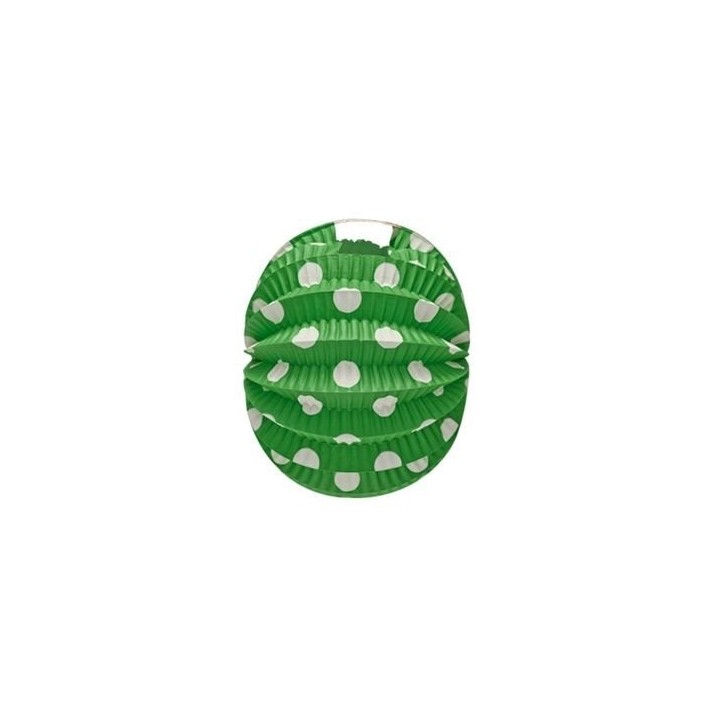 Farolillo de papel color Verde Lunar Blanco, de 22 cm.