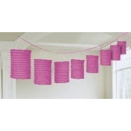 Guirnalda Farolillos Color Rosa ( Farolillos de 10x14 cm de 3,6 M)