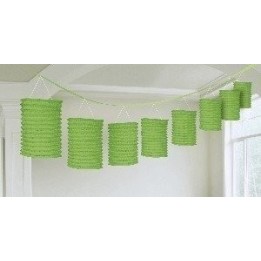 Guirnalda Farolillos Color Verde ( Farolillos de 10x14 cm de 3,6 M)
