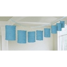 Guirnalda Farolillos Color Azul Caribe ( Farolillos de 10x14 cm de 3,6 M)