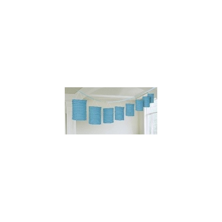 Guirnalda Farolillos Color Azul Caribe ( Farolillos de 10x14 cm de 3,6 M)