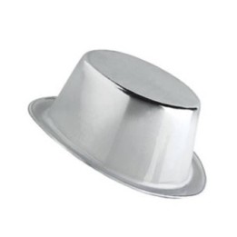 Chistera plastico metalizado Plateado