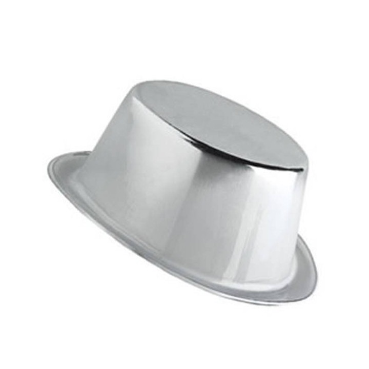 Chistera plastico metalizado Plateado