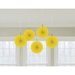 Farolillos Abanico color Amarillo (5 de 15,2 cm)