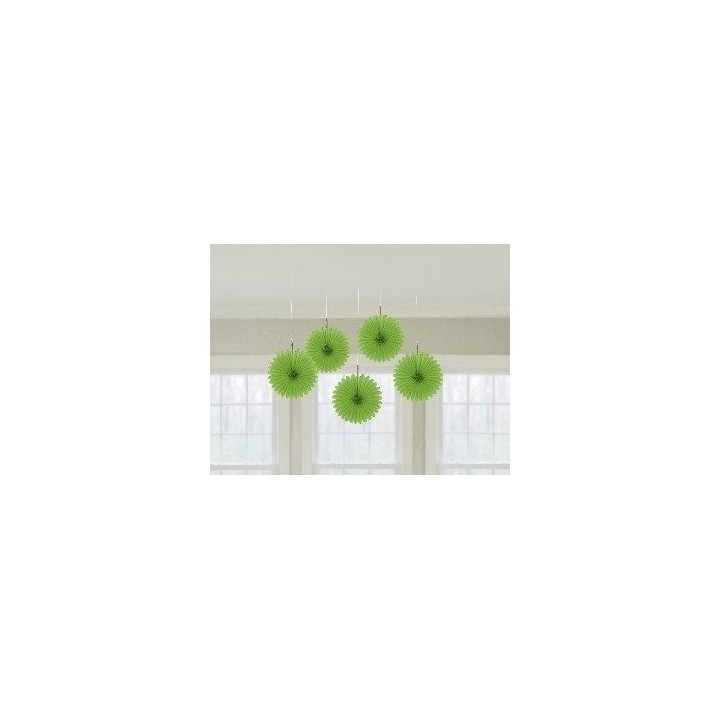 Farolillos Abanico color Verde (5 de 15,2 cm)