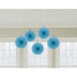 Farolillos Abanico color Azul Caribe (5 de 15,2 cm)