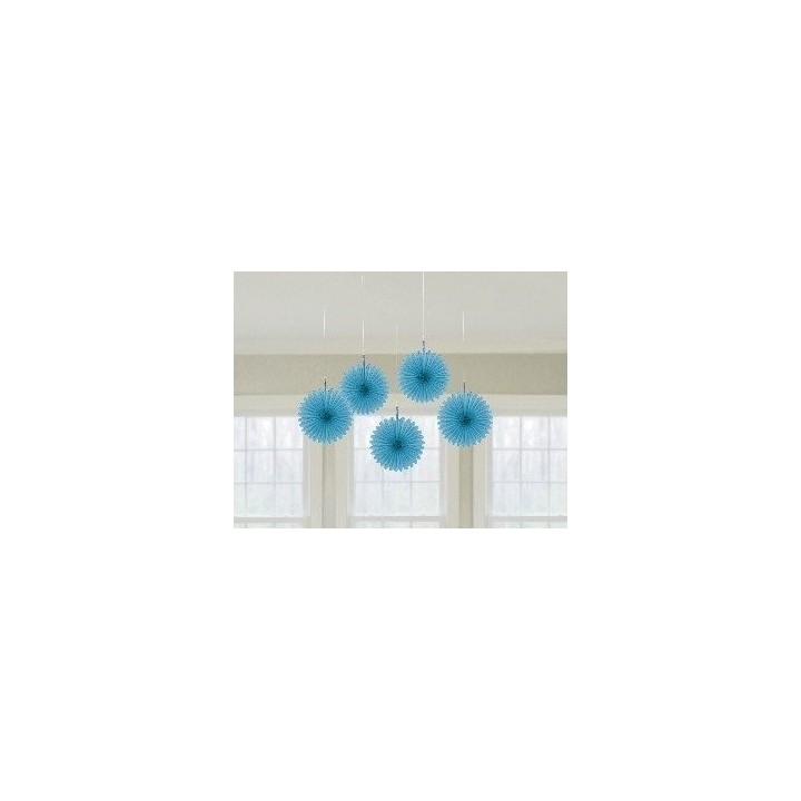 Farolillos Abanico color Azul Caribe (5 de 15,2 cm)
