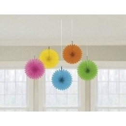 Farolillos Abanico color Multicolor (5 de 15,2 cm)