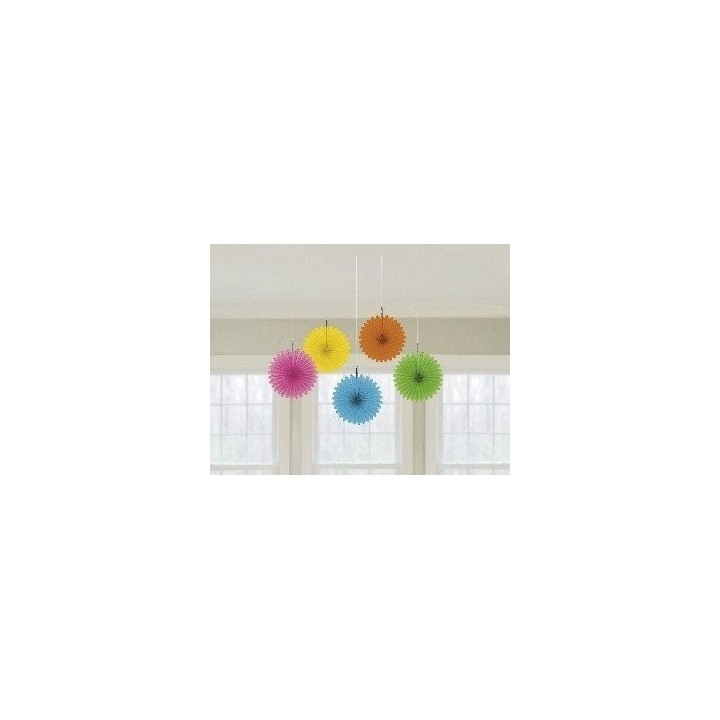 Farolillos Abanico color Multicolor (5 de 15,2 cm)