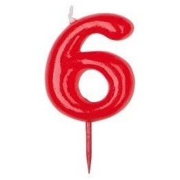 Vela Simple Roja Nº6