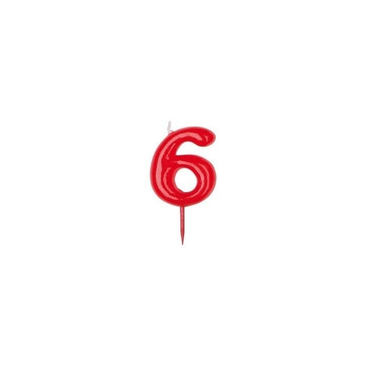 Vela Simple Roja Nº6