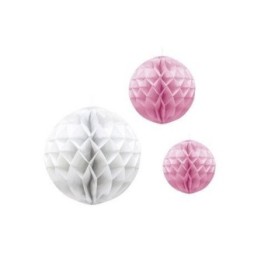 Faroles Nido de abeja esferas Rosa y Blanco (3)